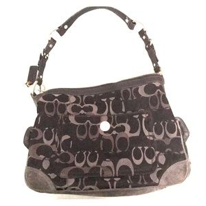 Black and gray Coach pocketbook